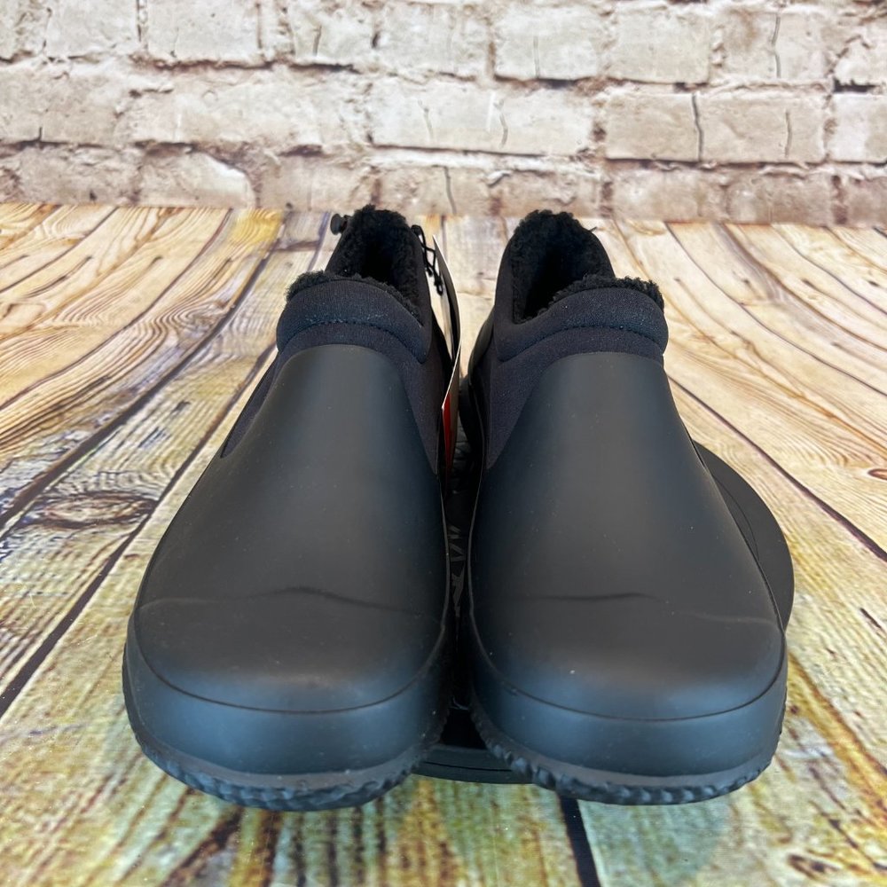 Hunter Boots Men's Black Low Top Fabric Lined Rubber Rain Boots Shoes Size 7 - Picture 3 of 9